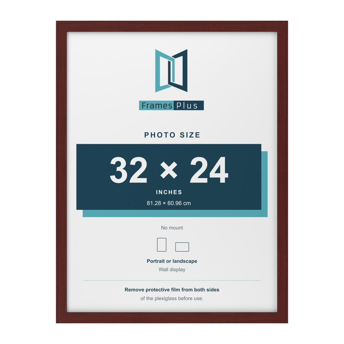 Mahogany picture frame for a 32 x 24 inch photo