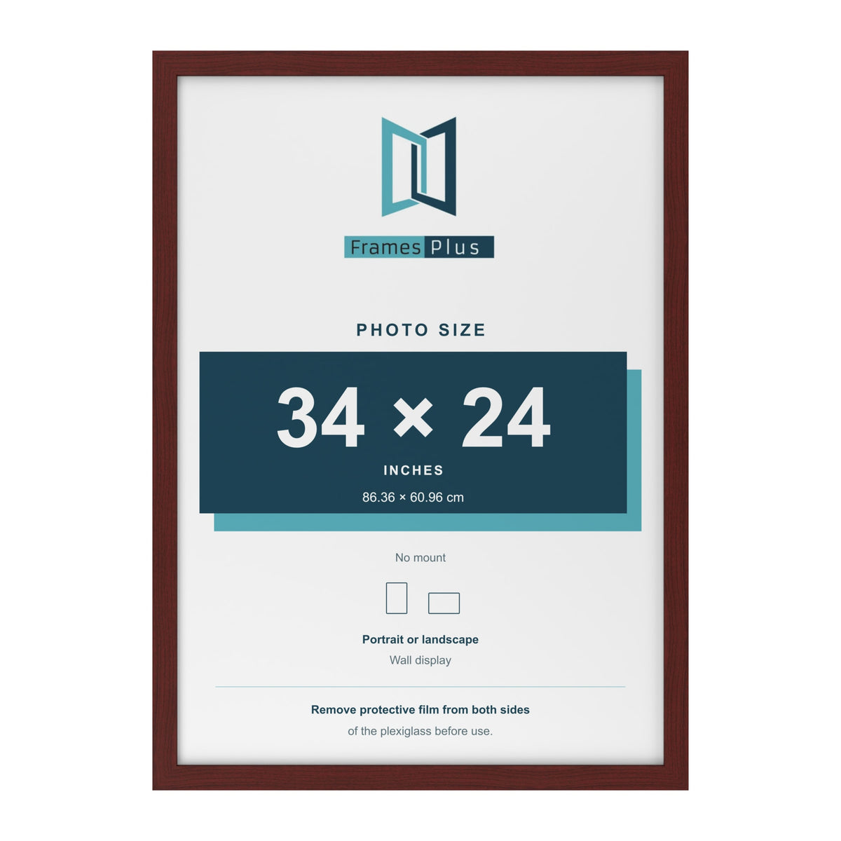 Mahogany picture frame for a 34 x 24 inch photo