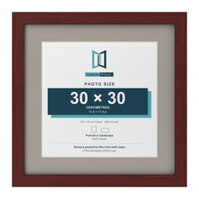Mahogany 40 x 40 cm picture frame with a Dawn Grey mount for a 30 x 30 cm photo