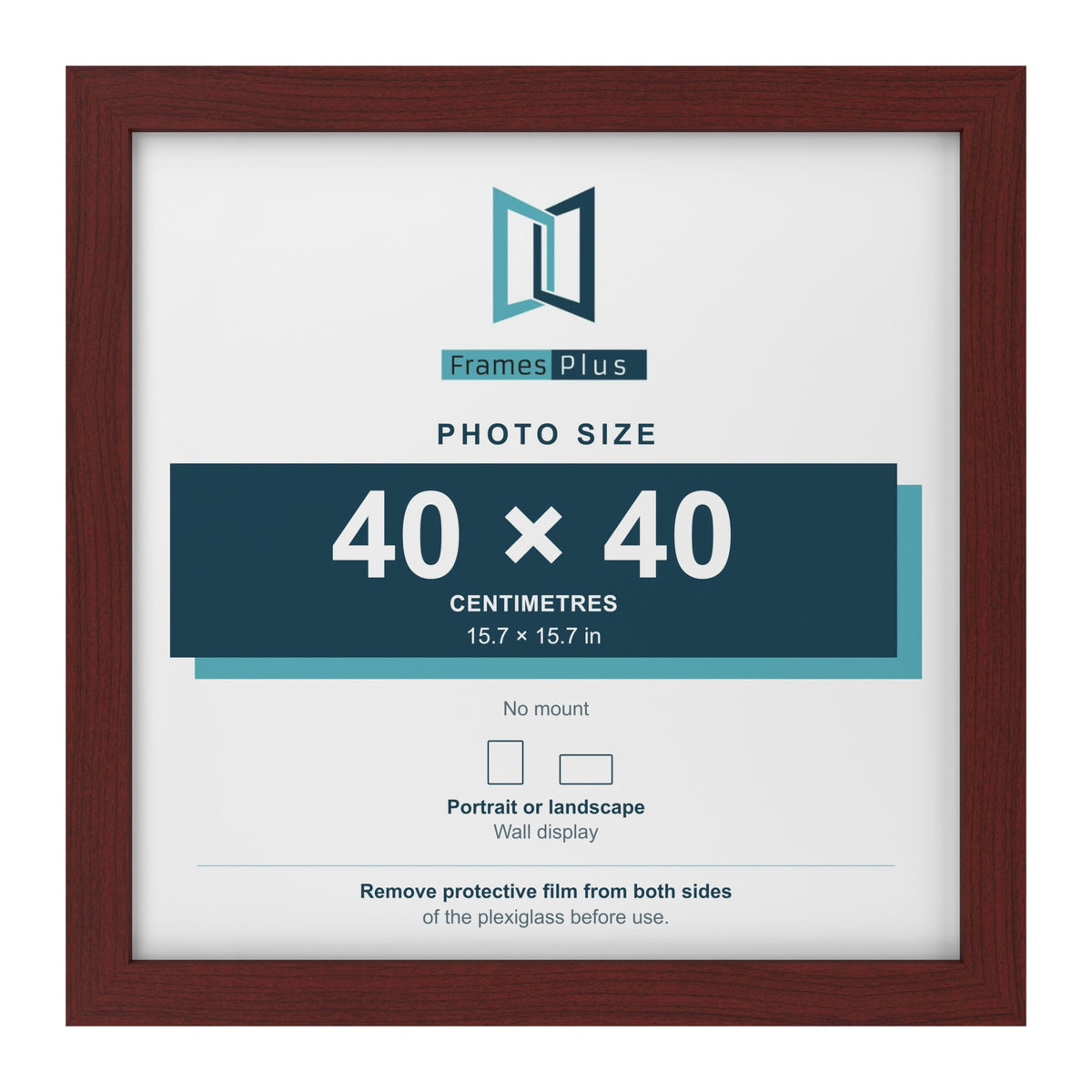 Mahogany picture frame for a 40 x 40 cm photo