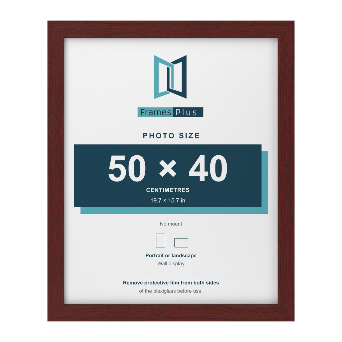 Mahogany picture frame for a 50 x 40 cm photo