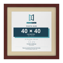 Mahogany 50 x 50 cm picture frame with an ivory mount for a 40 x 40 cm photo