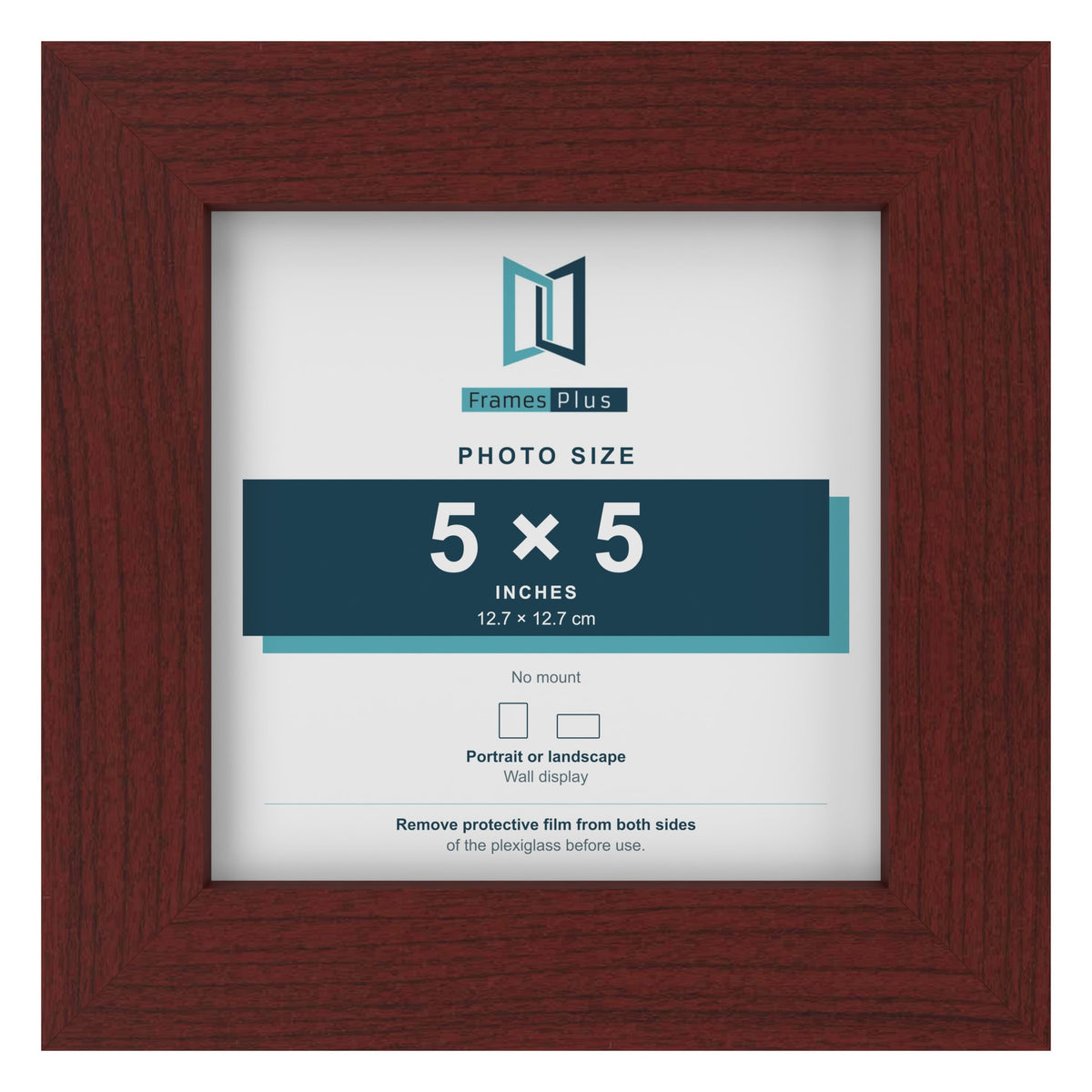 Mahogany picture frame for a 5 x 5 inch photo