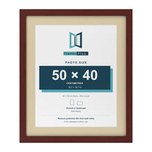 Mahogany 60 x 50 cm picture frame with an ivory mount for a 50 x 40 cm photo