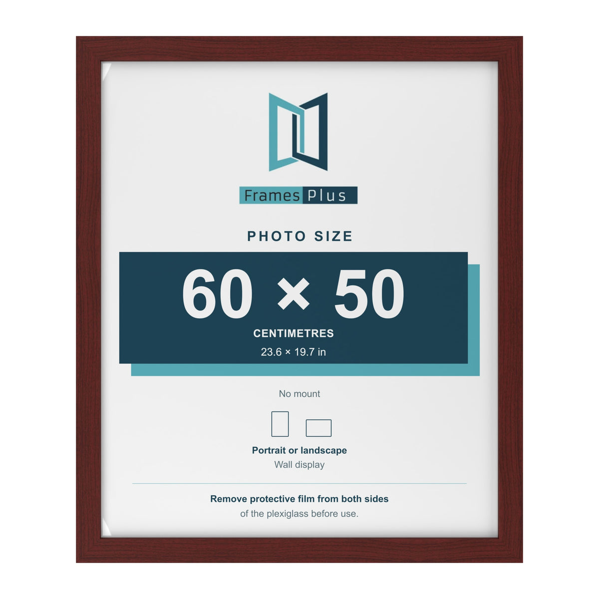 Mahogany picture frame for a 60 x 50 cm photo