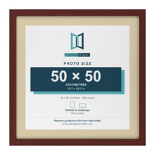 Mahogany 60 x 60 cm picture frame with an ivory mount for a 50 x 50 cm photo