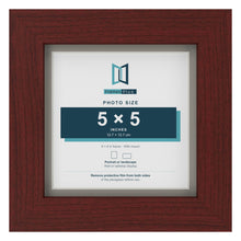 Mahogany 6 x 6 inch picture frame with a Dawn Grey mount for a 5 x 5 inch photo