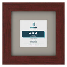 Mahogany 7 x 7 inch picture frame with a Dawn Grey mount for a 4 x 4 inch photo