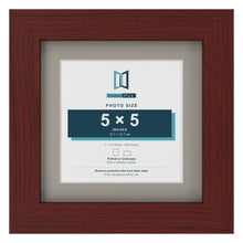 Mahogany 7 x 7 inch picture frame with a Dawn Grey mount for a 5 x 5 inch photo