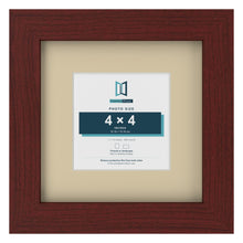 Mahogany 7 x 7 inch picture frame with an ivory mount for a 4 x 4 inch photo
