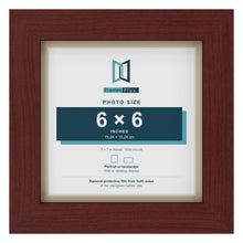 Mahogany 7 x 7 inch picture frame with an ivory mount for a 6 x 6 inch photo