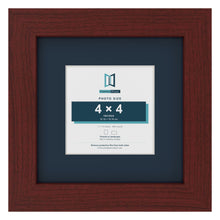 Mahogany 7 x 7 inch picture frame with a Pacific Blue mount for a 4 x 4 inch photo