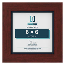 Mahogany 7 x 7 inch picture frame with a Pacific Blue mount for a 6 x 6 inch photo
