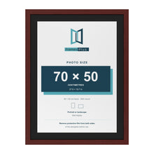 Mahogany 80 x 60 cm picture frame with a black mount for a 70 x 50 cm photo