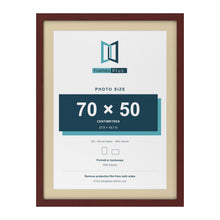 Mahogany 80 x 60 cm picture frame with an ivory mount for a 70 x 50 cm photo