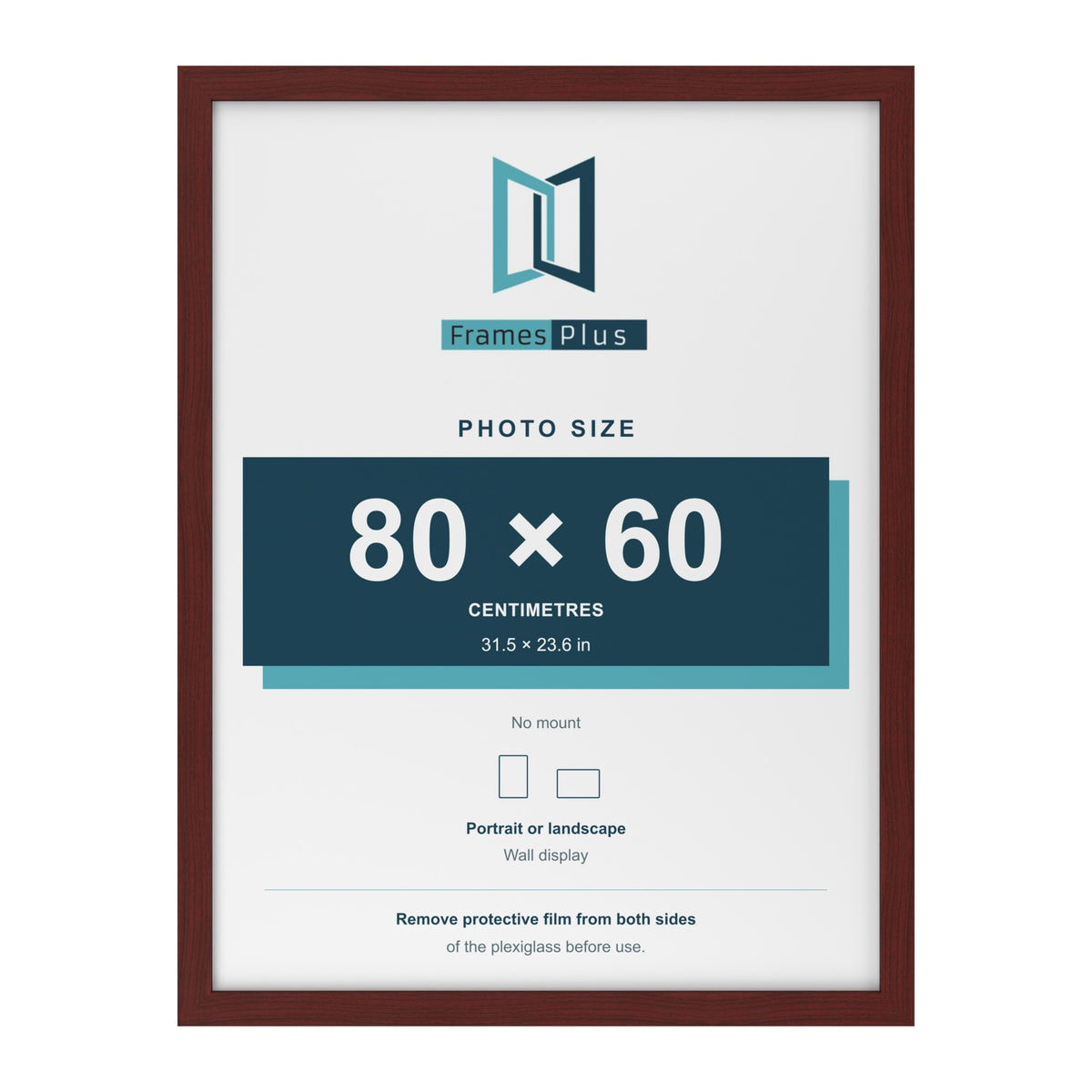 Mahogany picture frame for a 80 x 60 cm photo