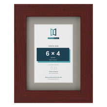 Mahogany 8 x 6 inch picture frame with a Dawn Grey mount for a 6 x 4 inch photo