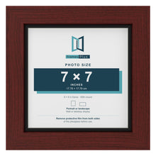 Mahogany 8 x 8 inch picture frame with a black mount for a 7 x 7 inch photo