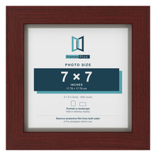 Mahogany 8 x 8 inch picture frame with a Dawn Grey mount for a 7 x 7 inch photo