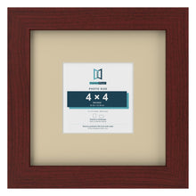 Mahogany 8 x 8 inch picture frame with an ivory mount for a 4 x 4 inch photo