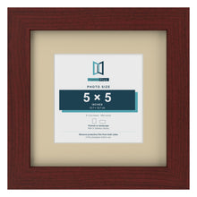 Mahogany 8 x 8 inch picture frame with an ivory mount for a 5 x 5 inch photo