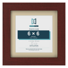 Mahogany 8 x 8 inch picture frame with an ivory mount for a 6 x 6 inch photo