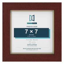 Mahogany 8 x 8 inch picture frame with an ivory mount for a 7 x 7 inch photo