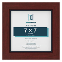 Mahogany 8 x 8 inch picture frame with a Pacific Blue mount for a 7 x 7 inch photo