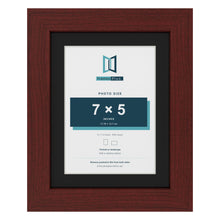 Mahogany 9 x 7 inch picture frame with a black mount for a 7 x 5 inch photo