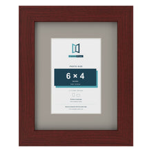 Mahogany 9 x 7 inch picture frame with a Dawn Grey mount for a 6 x 4 inch photo
