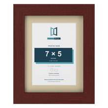 Mahogany 9 x 7 inch picture frame with an ivory mount for a 7 x 5 inch photo