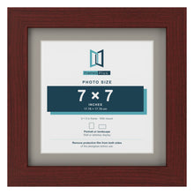 Mahogany 9 x 9 inch picture frame with a Dawn Grey mount for a 7 x 7 inch photo