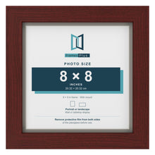 Mahogany 9 x 9 inch picture frame with a Dawn Grey mount for an 8 x 8 inch photo