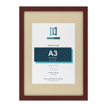 Mahogany A2 picture frame with an ivory mount for an A3 photo