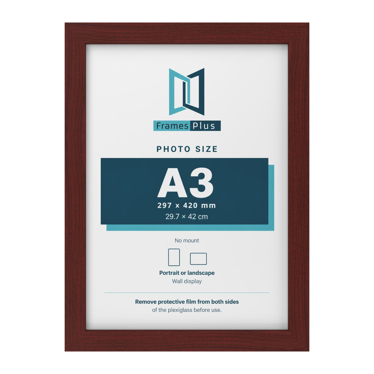 Mahogany picture frame for an A3 photo