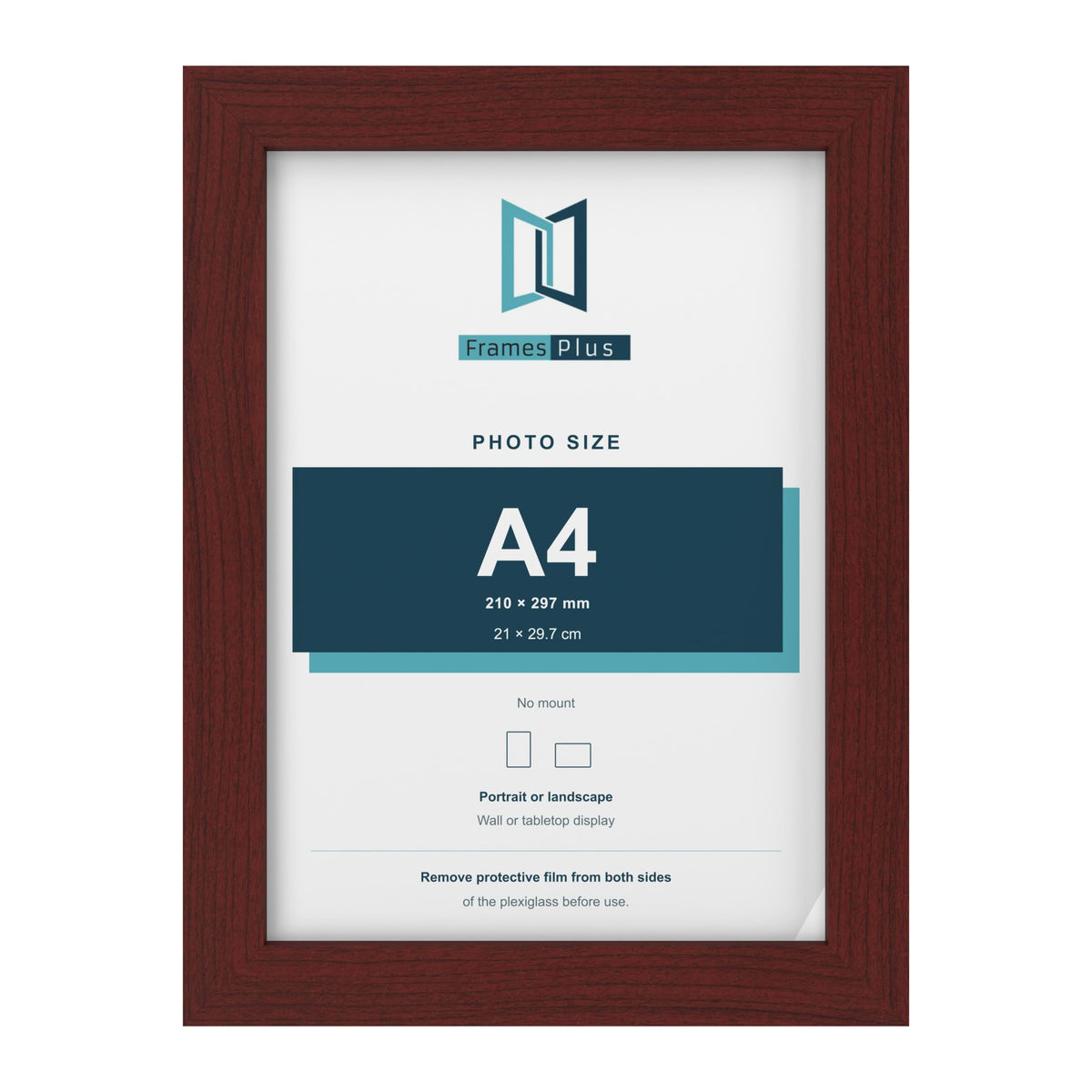 Mahogany picture frame for an A4 photo