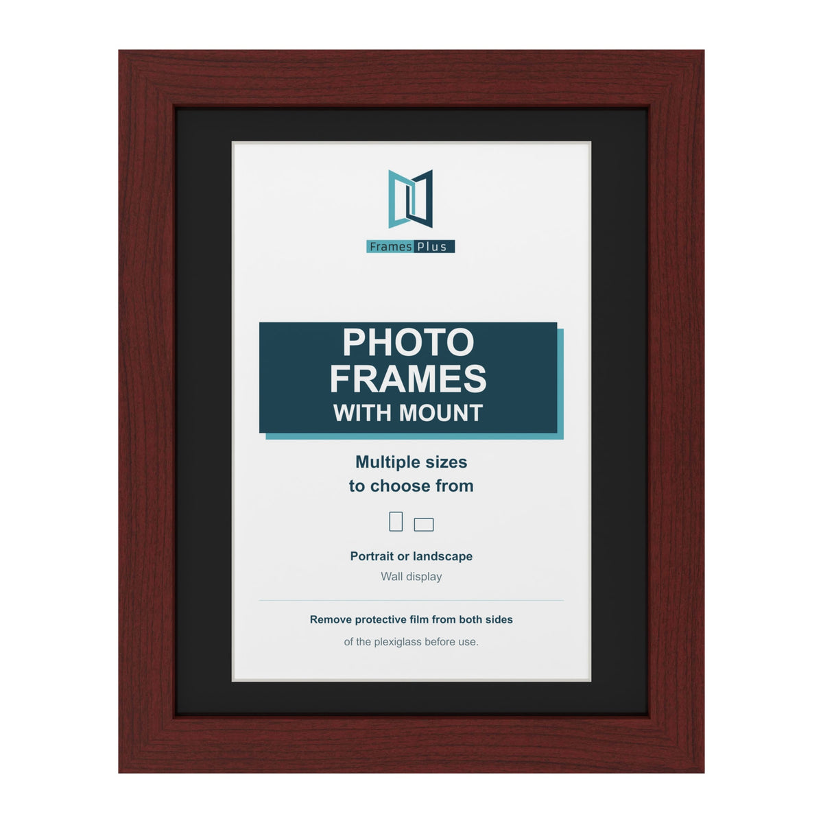 Mahogany picture frame with a black mount