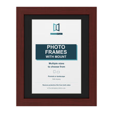 Mahogany picture frame with a black mount