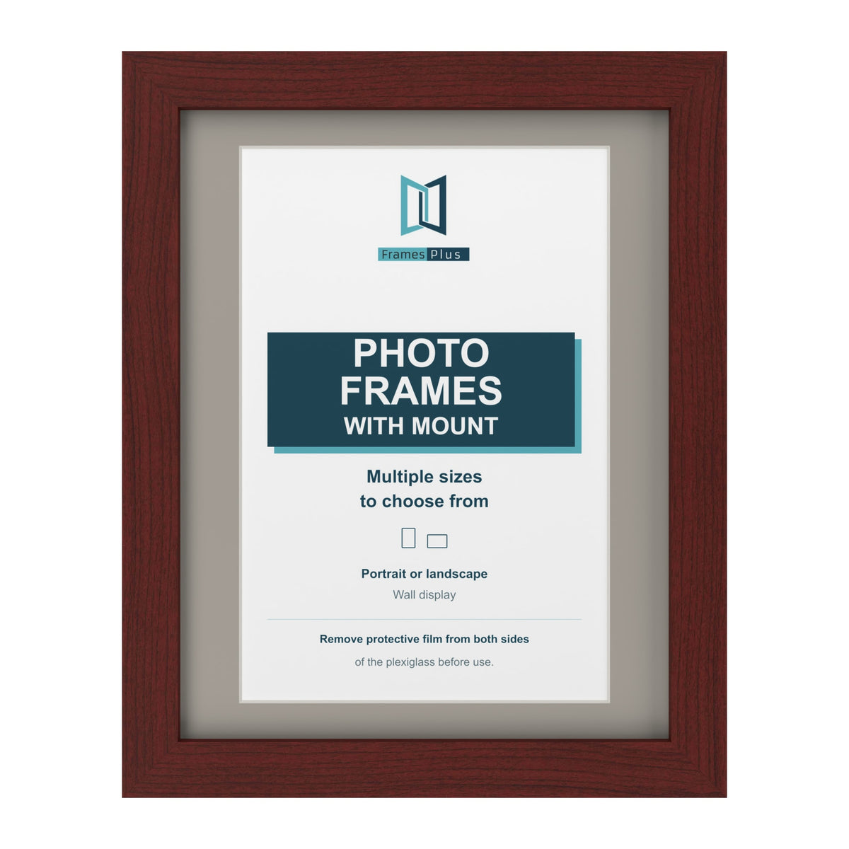 Mahogany picture frame with a Dawn Grey mount
