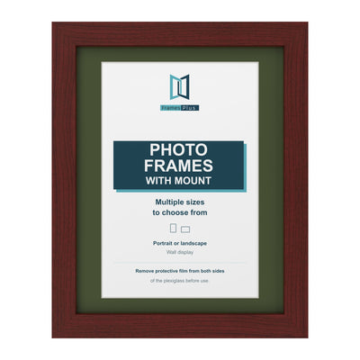 Classic Range Mahogany Picture, Photo & Poster Frame with Green Mount
