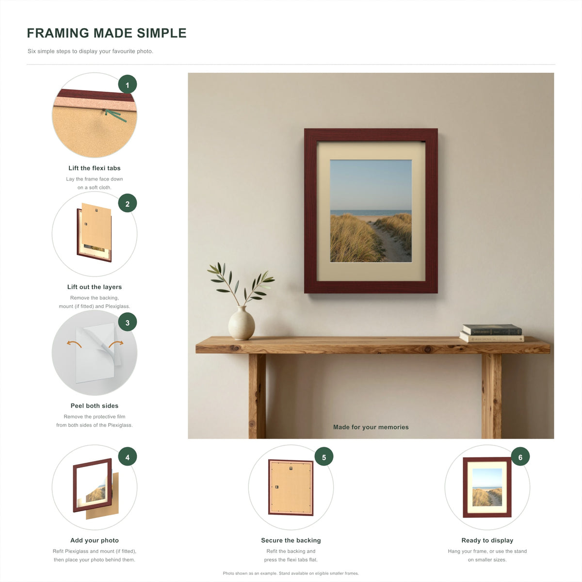 How to put a photo in a Mahogany frame with an ivory mount in six steps