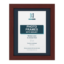Mahogany picture frame with a Pacific Blue mount