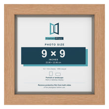 Oak 10 x 10 inch picture frame with a Dawn Grey mount for a 9 x 9 inch photo