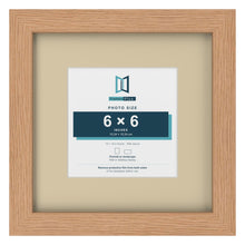 Oak 10 x 10 inch picture frame with an ivory mount for a 6 x 6 inch photo