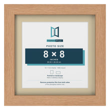 Oak 10 x 10 inch picture frame with an ivory mount for an 8 x 8 inch photo