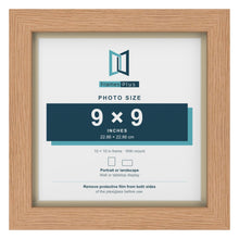 Oak 10 x 10 inch picture frame with an ivory mount for a 9 x 9 inch photo