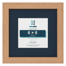 Oak 10 x 10 inch picture frame with a Pacific Blue mount for a 6 x 6 inch photo