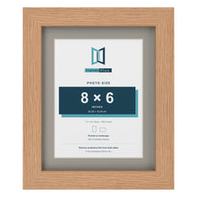 Oak 10 x 8 inch picture frame with a Dawn Grey mount for an 8 x 6 inch photo