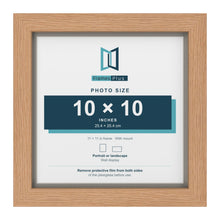 Oak 11 x 11 inch picture frame with a Dawn Grey mount for a 10 x 10 inch photo