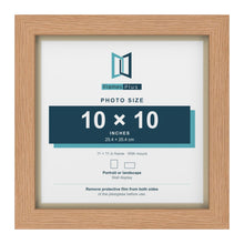Oak 11 x 11 inch picture frame with an ivory mount for a 10 x 10 inch photo